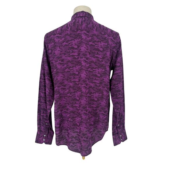 Robert Graham Woven Button Front Long Sleeve Shirt Glory Days Dark Purple  M - Picture 2 of 9